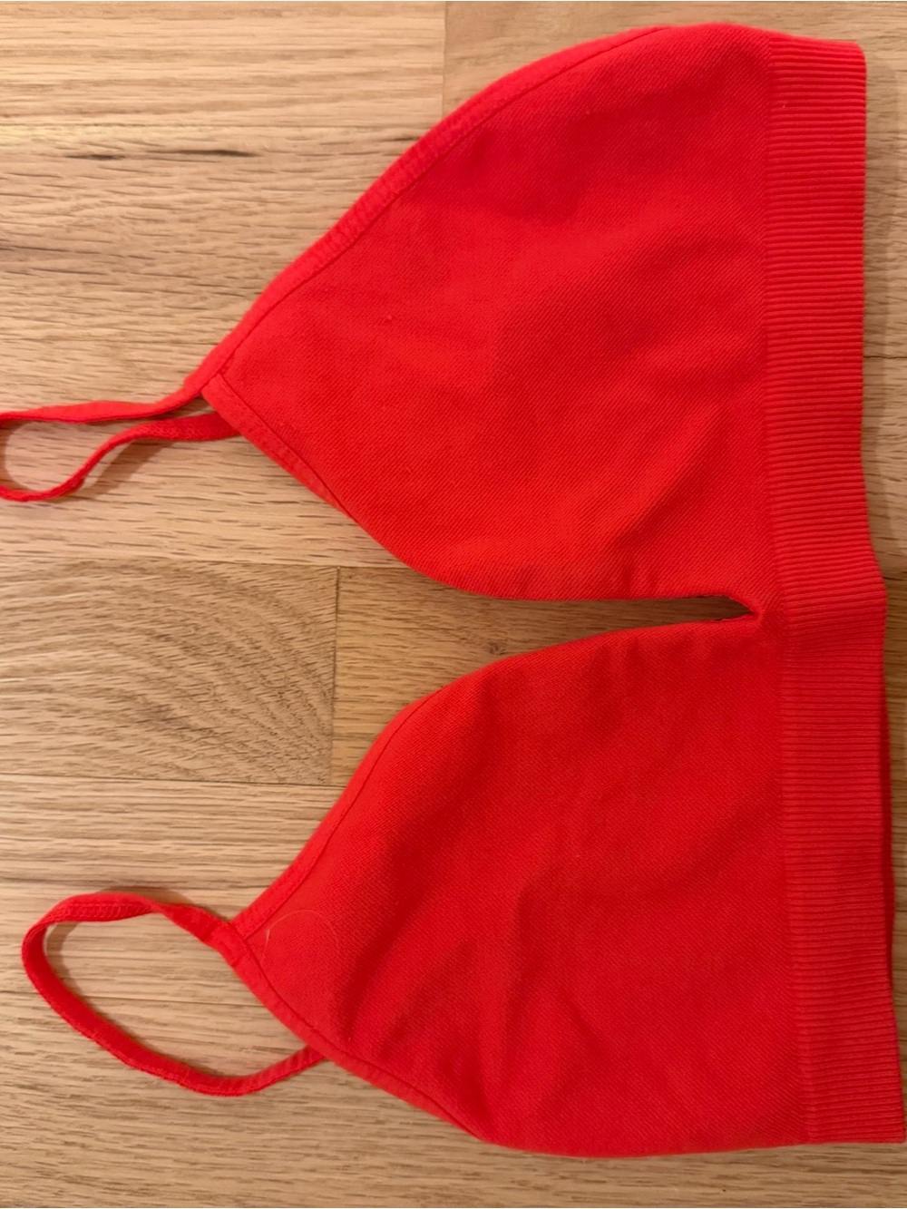 Free People Bright Red Ribbed Bralette
